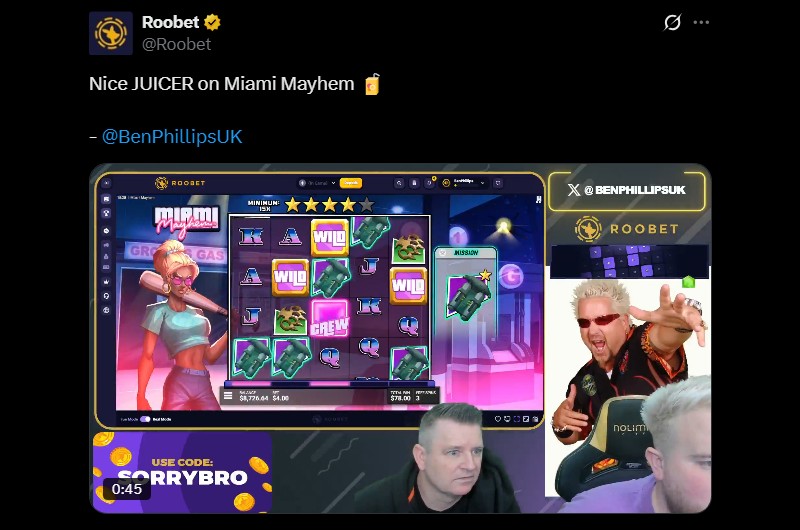 Twitter Roobet Miami Mayhem Juicer